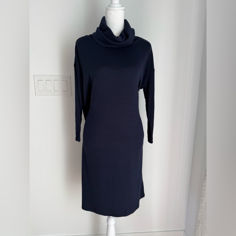 GAP Women’s Small Cowl Neck Soft Sweater Dress in Navy Oversized NEW